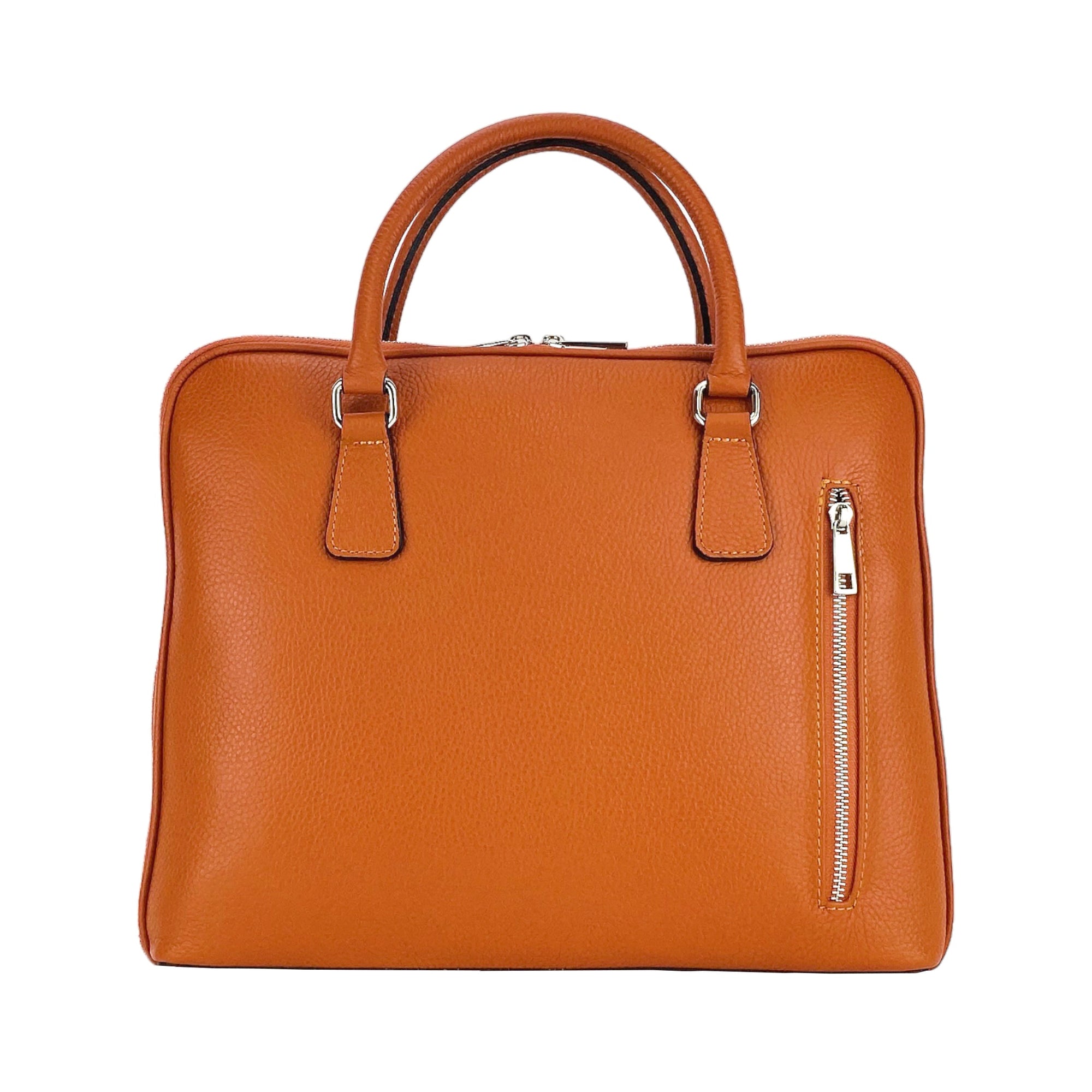 Italian Leather Unisex Business Briefcase - Orange Made in Italy - Stylish &amp; Functional by Kailimood.store at brixbailey.com