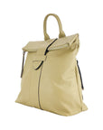 Soft Leather Women's Backpack Made in Italy - Elegant Beige & Gold Accents by Kailimood.store at brixbailey.com