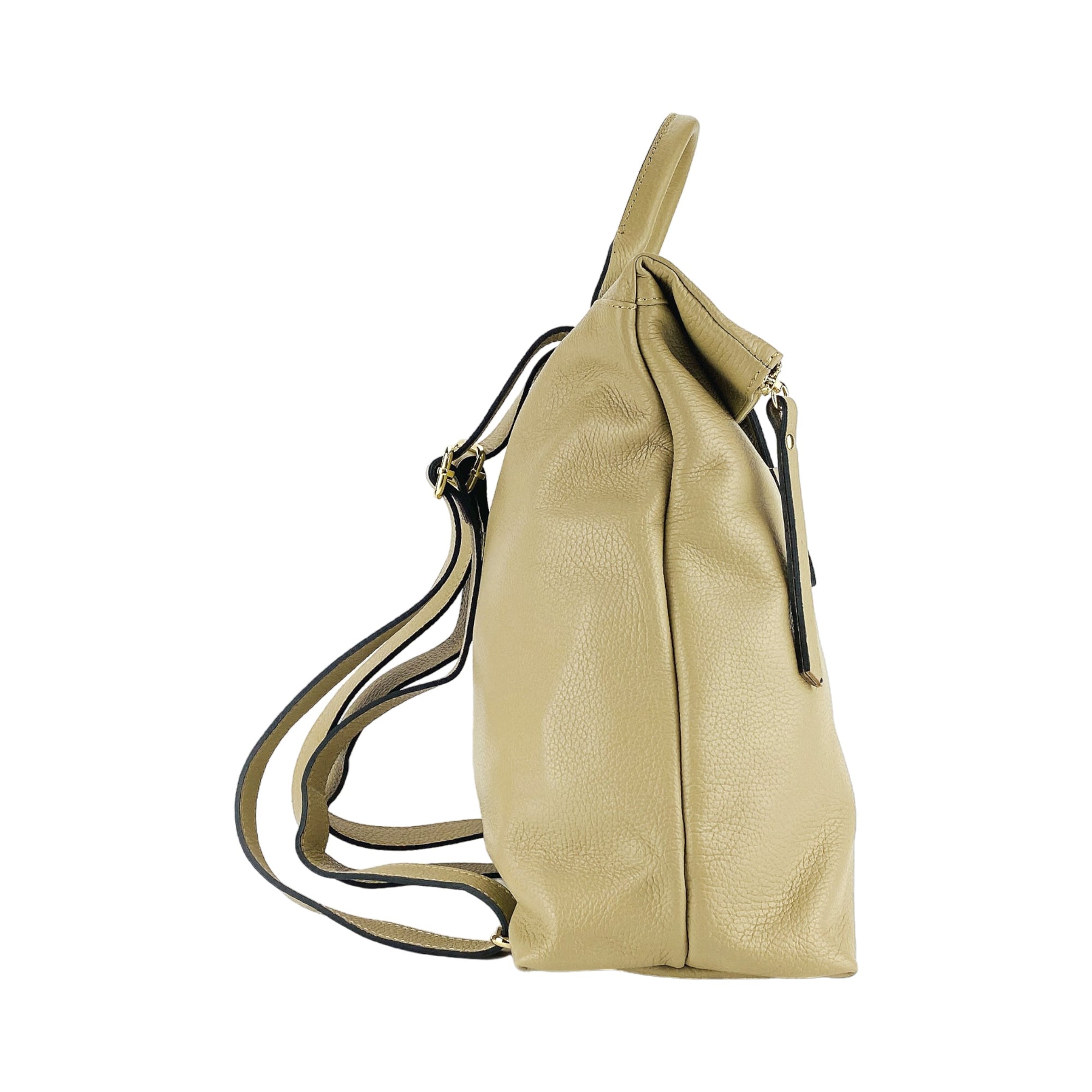 Soft Leather Women&#39;s Backpack Made in Italy - Elegant Beige &amp; Adjustable Straps by Kailimood.store at brixbailey.com