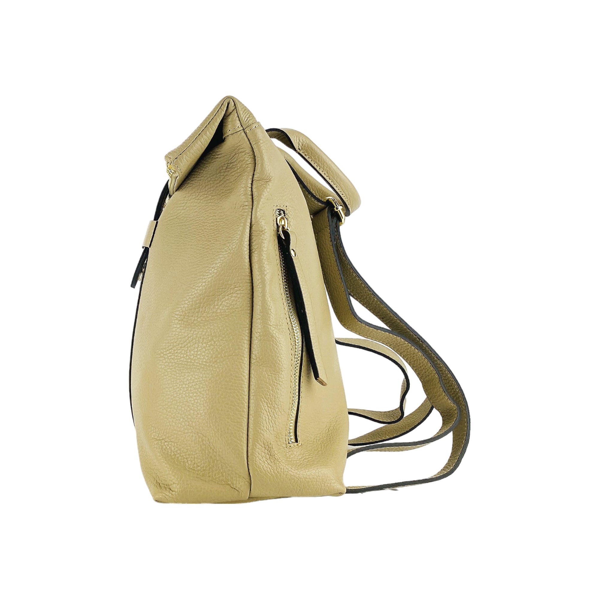 Soft Leather Women&#39;s Backpack Made in Italy - Elegant Beige &amp; Functional Design by Kailimood.store at brixbailey.com