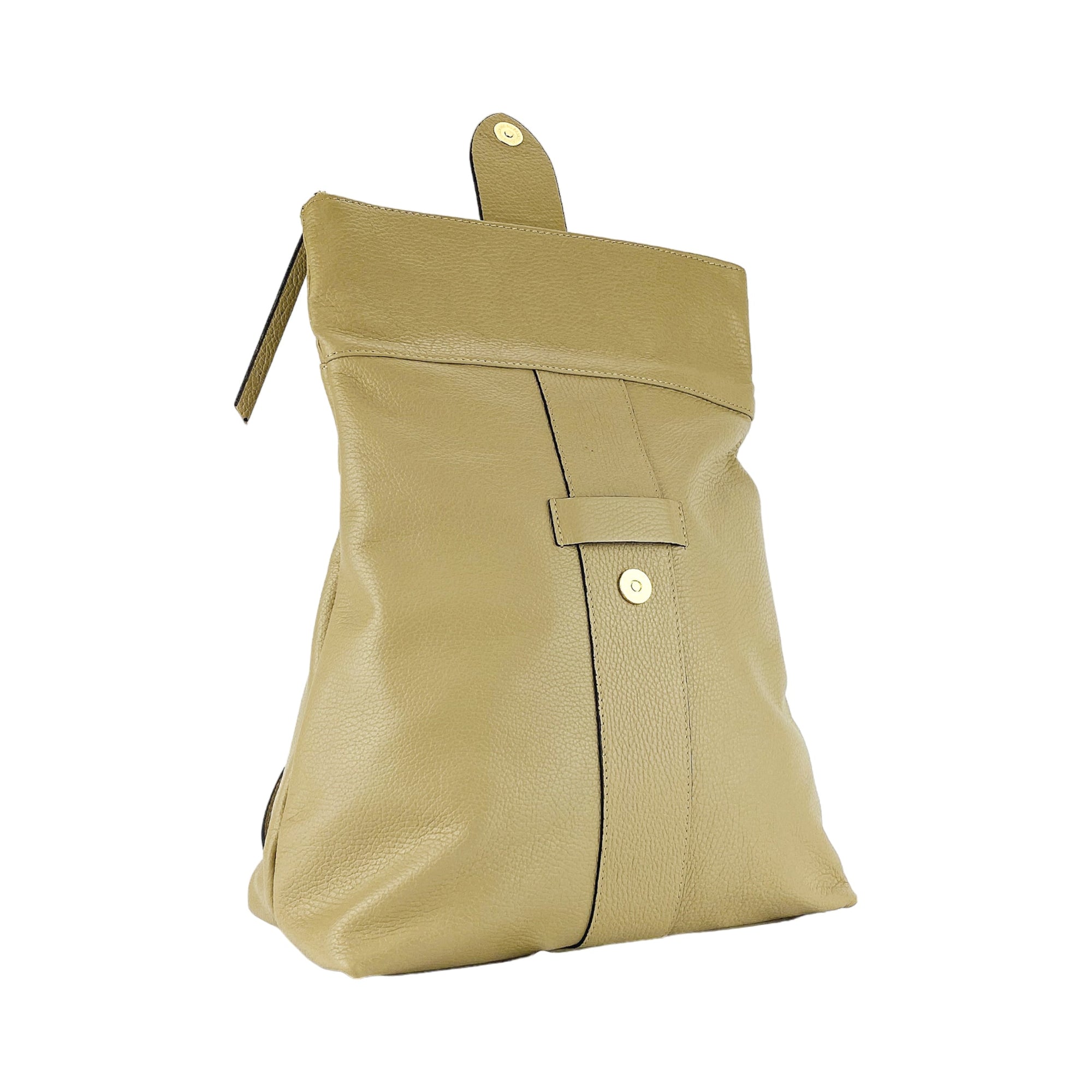 Soft Leather Women&#39;s Backpack Made in Italy - Elegant Beige &amp; Adjustable Straps by Kailimood.store at brixbailey.com
