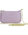 Lilac Mini Crossbody Bag with Gold Chain Strap - Genuine Leather Made in Italy - Elegant & Fashionable by Kailimood.store at brixbailey.com