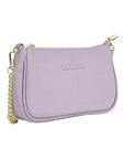 Lilac Mini Crossbody Bag with Gold Chain Strap - Genuine Leather Made in Italy - Elegant & Fashionable by Kailimood.store at brixbailey.com