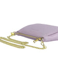 Lilac Mini Crossbody Bag with Gold Chain Strap - Genuine Leather Made in Italy - Elegant & Fashionable by Kailimood.store at brixbailey.com