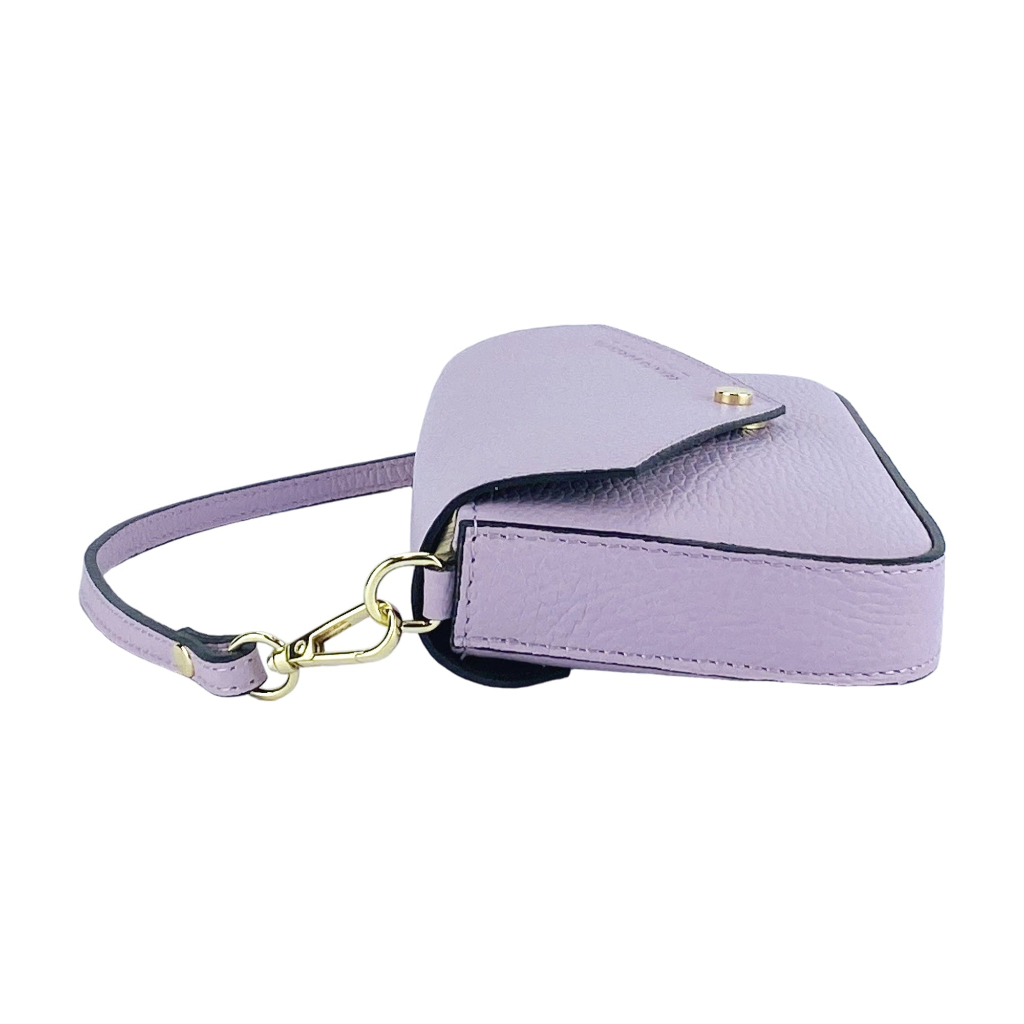 Renato Borzatta Italy Shoulder Bag with Removable Gold Chain Strap - Genuine Leather Lilac Mini Bag Made in Italy by Kailimood.store at brixbailey.com