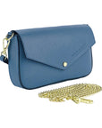Italian Leather Shoulder Bag with Removable Gold Chain Strap - Made in Italy by Kailimood.store at brixbailey.com