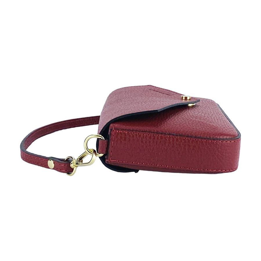 Italian Leather Shoulder Bag with Removable Gold Chain Strap - Made in Italy by Kailimood.store at brixbailey.com