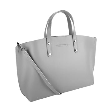 Large Gray Leather Tote Bag for Women - Removable Shoulder Strap - Made in Italy - Magnetic Closure - Spacious & Elegant by Kailimood.store at brixbailey.com