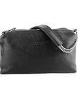 Italian Double Zip Leather Handbag for Women - Made in Italy - Genuine Leather, Chain Handle, Adjustable Strap, Elegant & Functional by Kailimood.store at brixbailey.com