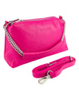 Fuxia Double Zip Chain Handle Women's Handbag - Genuine Leather Made in Italy | Elegant & Functional by Kailimood.store at brixbailey.com