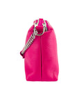 Renato Borzatta Double Zip Handbag for Women - Genuine Leather Fuchsia Purse with Chain Handle & Adjustable Strap - Made in Italy by Kailimood.store at brixbailey.com