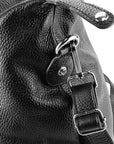 Italian Leather Travel Duffle Bag with Removable Shoulder Strap - Made in Italy - Black - 57x26x24 cm by Kailimood.store at brixbailey.com