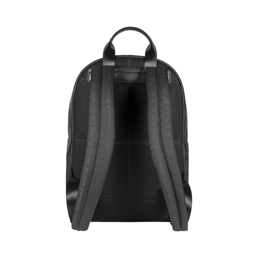 RB2001A | Zaino Porta Netbook/Tablet in Nylon/Vera Pelle, con leggera grana. Chiusura con lampo e spallacci regolabili - Colore Nero - Dimensioni: cm 27 x 38 x 14. Confezione: Sacchetto Tessuto non Tessuto