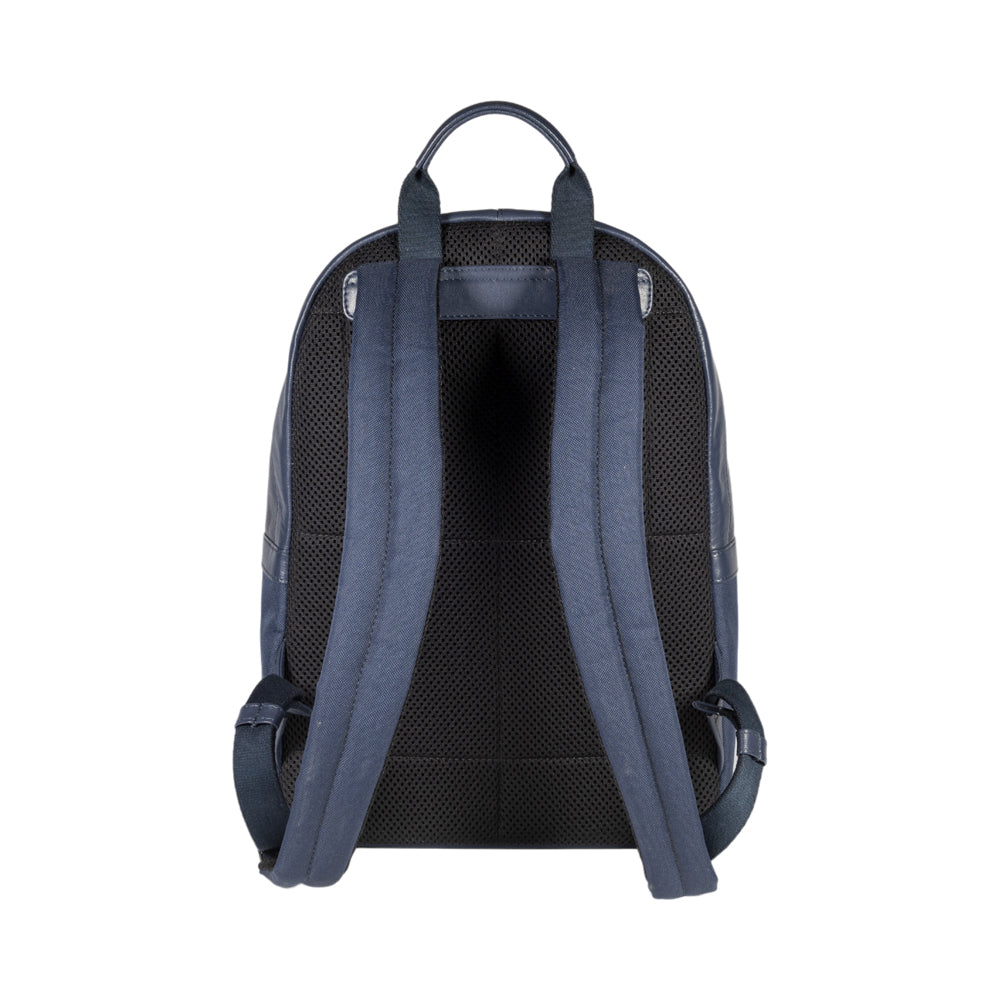Renato Borzatta Atlanta Collection - Blue Nylon/Leather Laptop Backpack - Stylish &amp; Functional by Kailimood.store at brixbailey.com