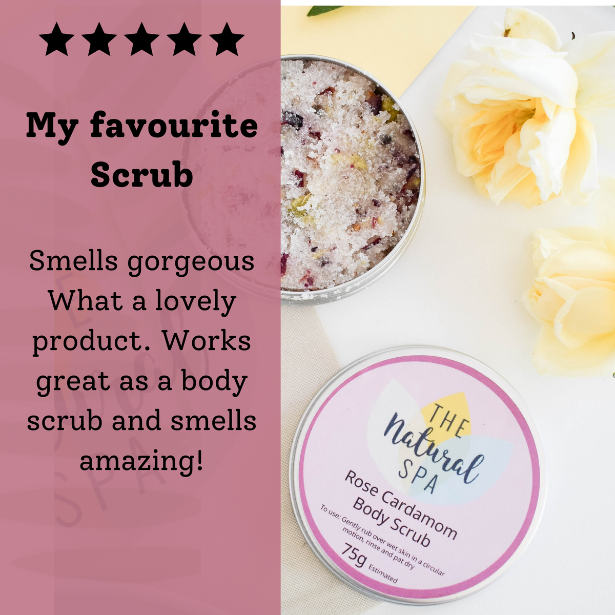 Rose &amp; Cardamom Body Scrub 200g | Natural Exfoliating Scrub – Zoe’s May Staff Pick
