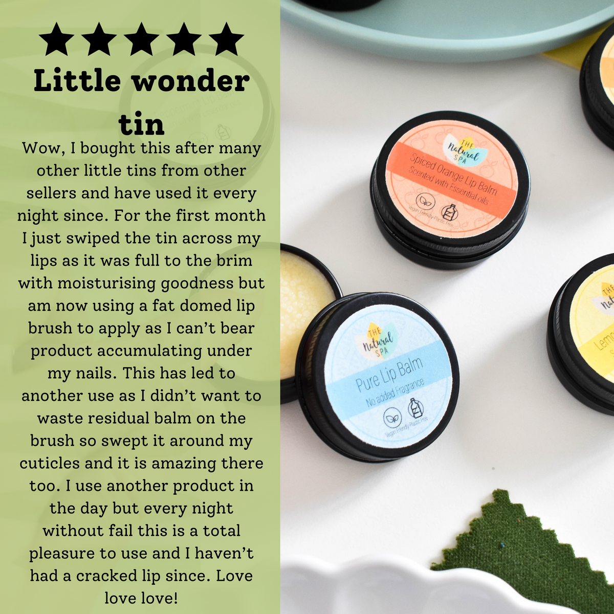 Cucumber Lime Natural Lip Balm | Vegan, Hydrating &amp; Nourishing | Plastic-Free, Handmade Lip Care