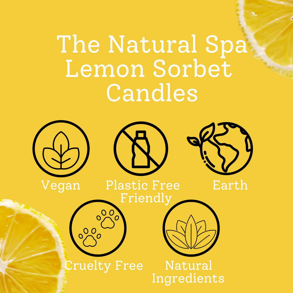 Lemon Sorbet Hand-Poured Coconut Wax Candle | Citrus &amp; Natural Aromatherapy | Vegan, Eco-Friendly Candle | 2 Size Options