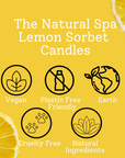 Lemon Sorbet Hand-Poured Coconut Wax Candle | Citrus & Natural Aromatherapy | Vegan, Eco-Friendly Candle | 2 Size Options