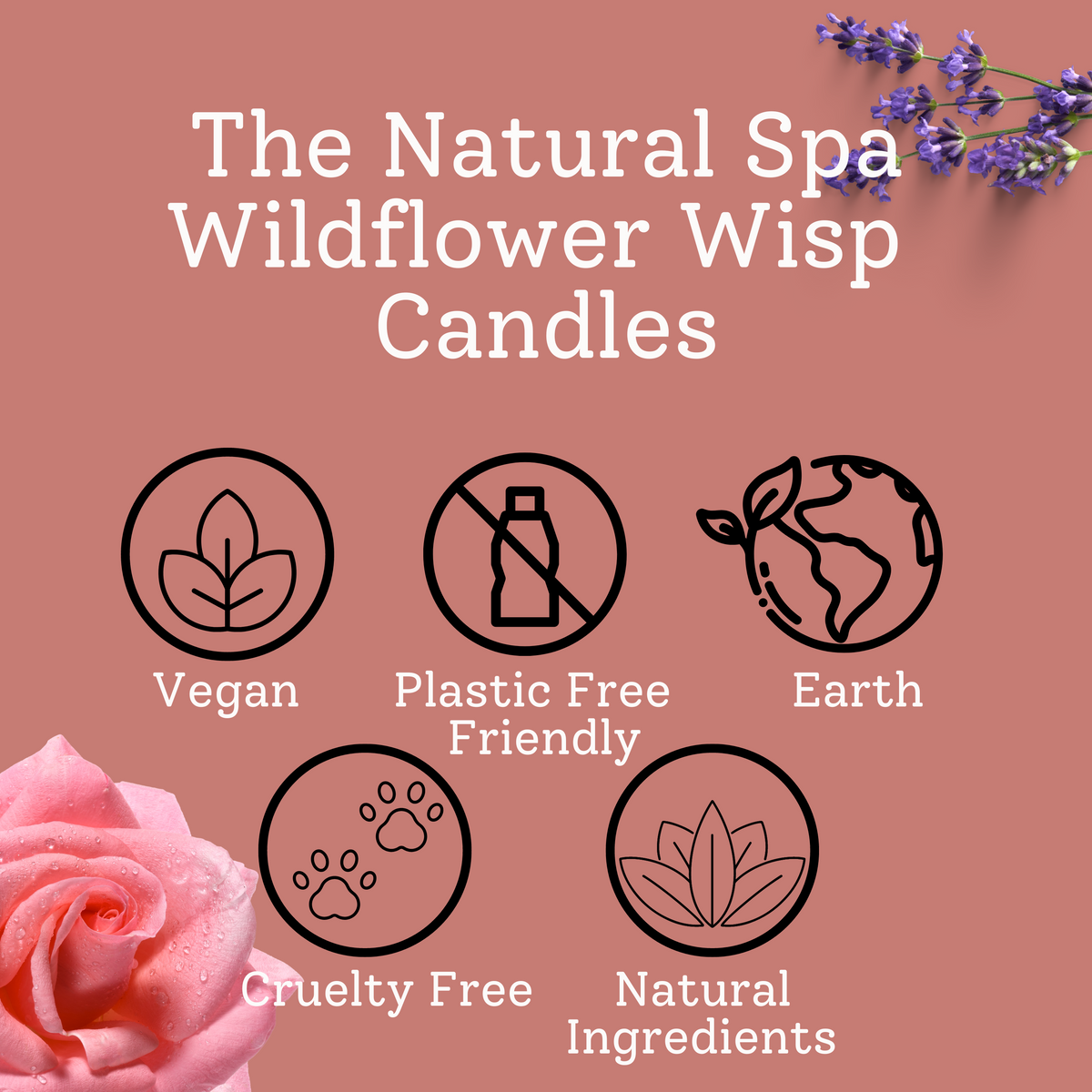 Wildflower Wisp Hand-Poured Coconut Wax Candle | Floral &amp; Natural Aromatherapy | Vegan, Eco-Friendly Candle | 2 Size Options