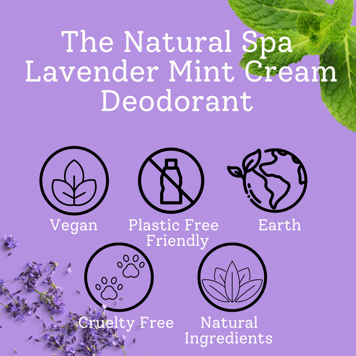 Lavender Mint Cream Deodorant Balm | Natural Bicarb &amp; Aluminium-Free | Gentle, Vegan, Plastic-Free Odour Protection