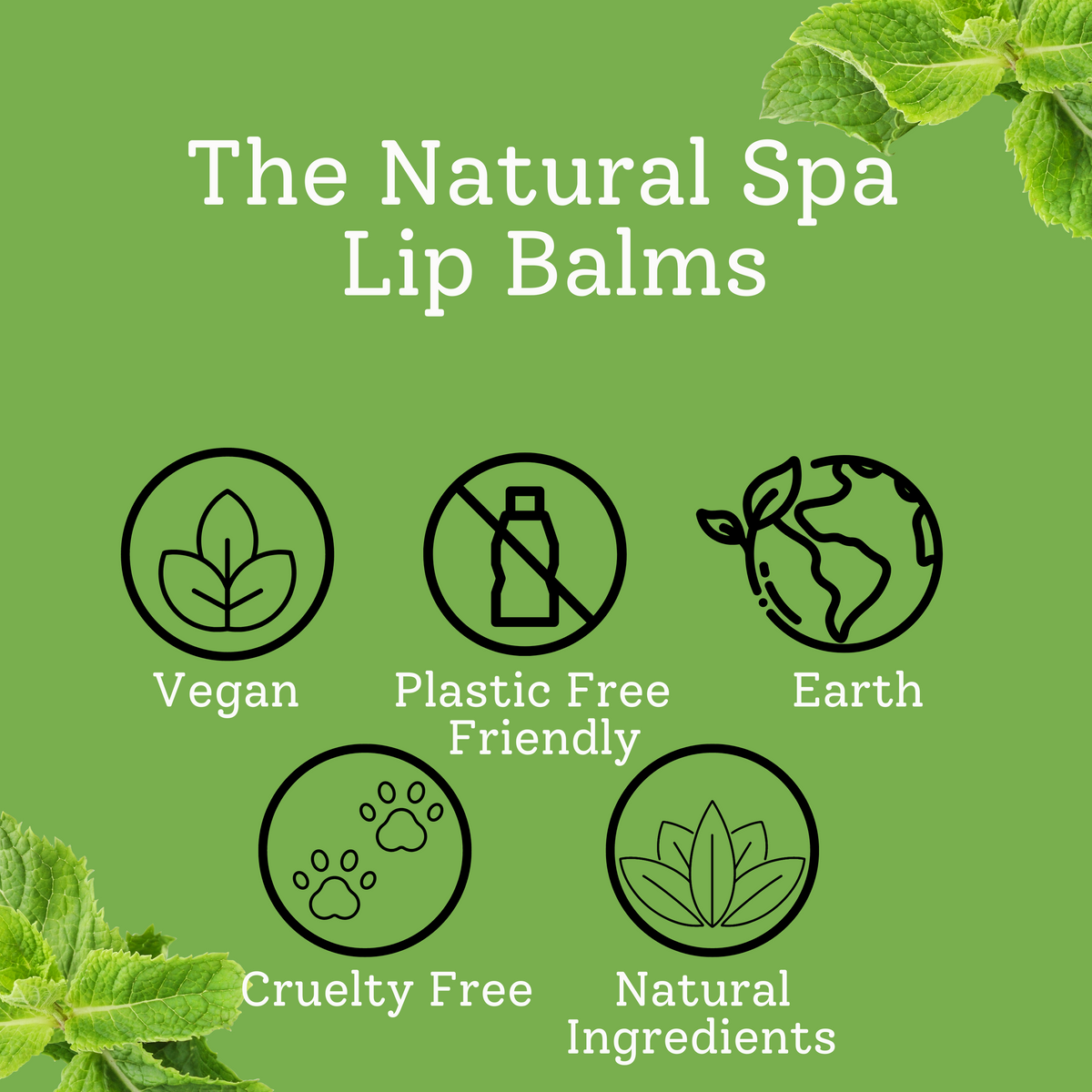 Peppermint Natural Lip Balm | Vegan, Hydrating &amp; Nourishing | Plastic-Free, Handmade Lip Care