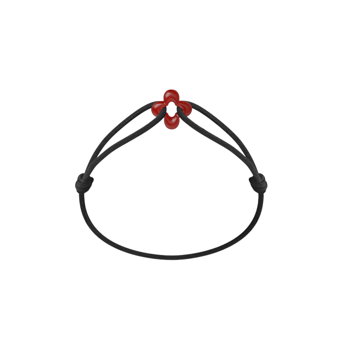 Mini Red Clover Cord Bracelet