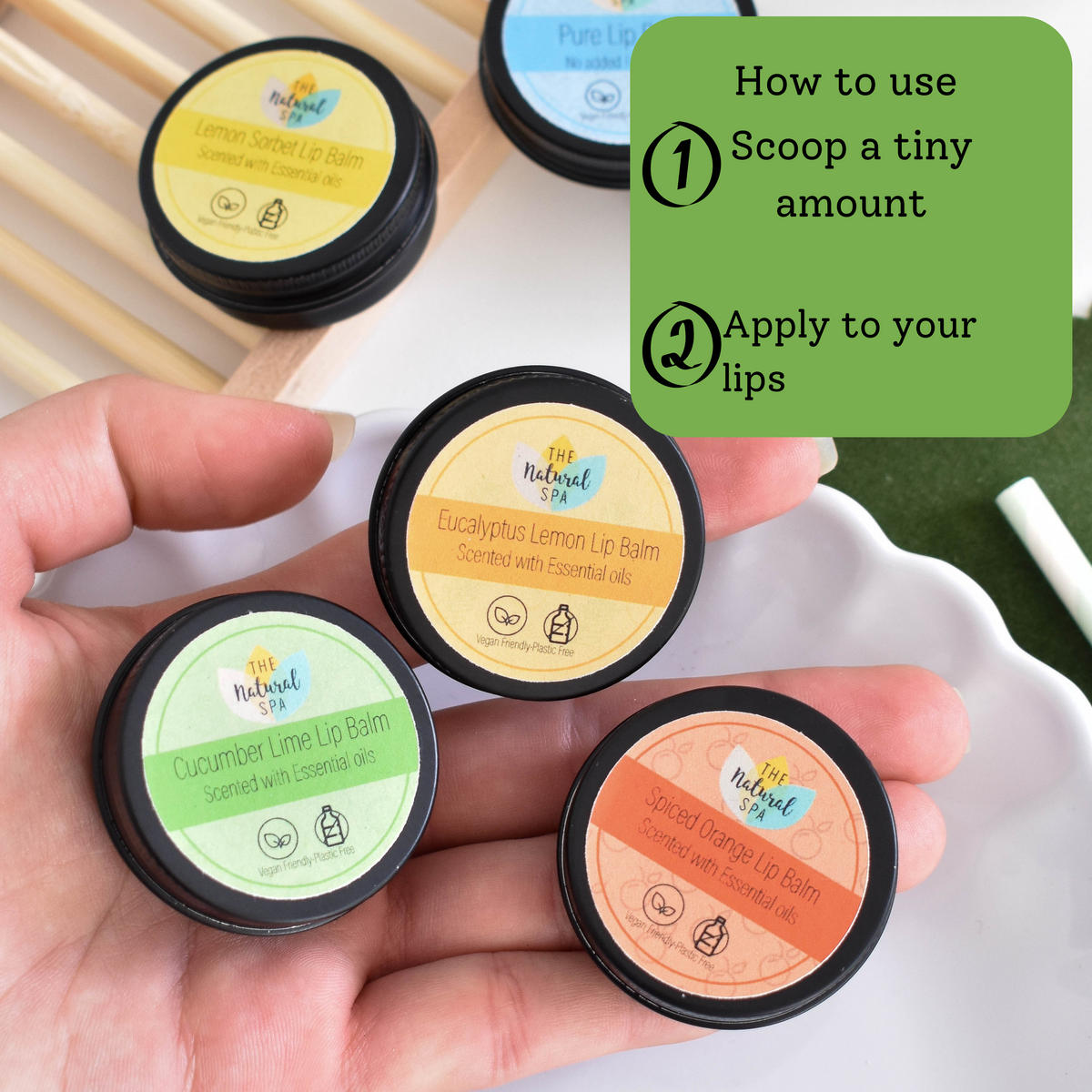 Peppermint Natural Lip Balm | Vegan, Hydrating &amp; Nourishing | Plastic-Free, Handmade Lip Care