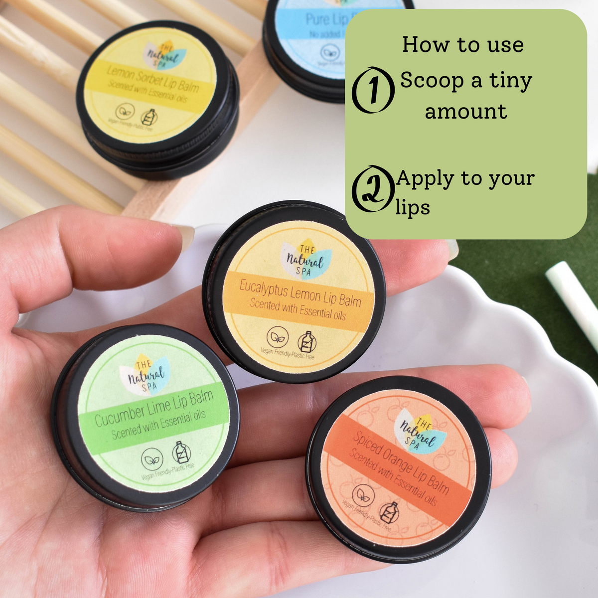 Cucumber Lime Natural Lip Balm | Vegan, Hydrating &amp; Nourishing | Plastic-Free, Handmade Lip Care