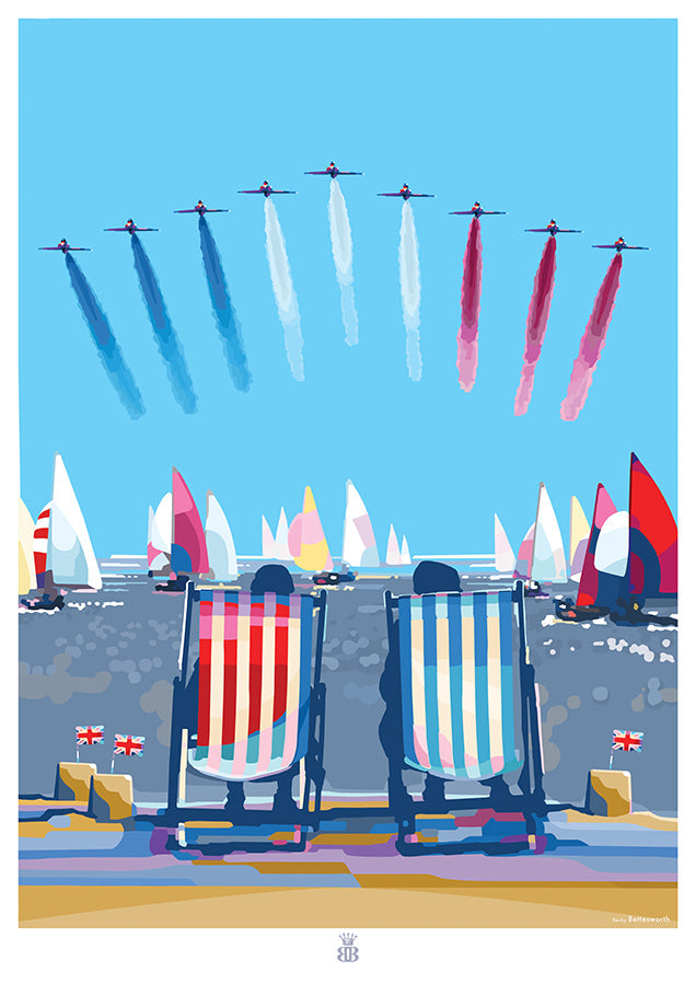Happy and Glorious Red Arrows Seaside Print