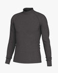 Mens Merino Wool Long Sleeve Shirt with Semi Turtleneck