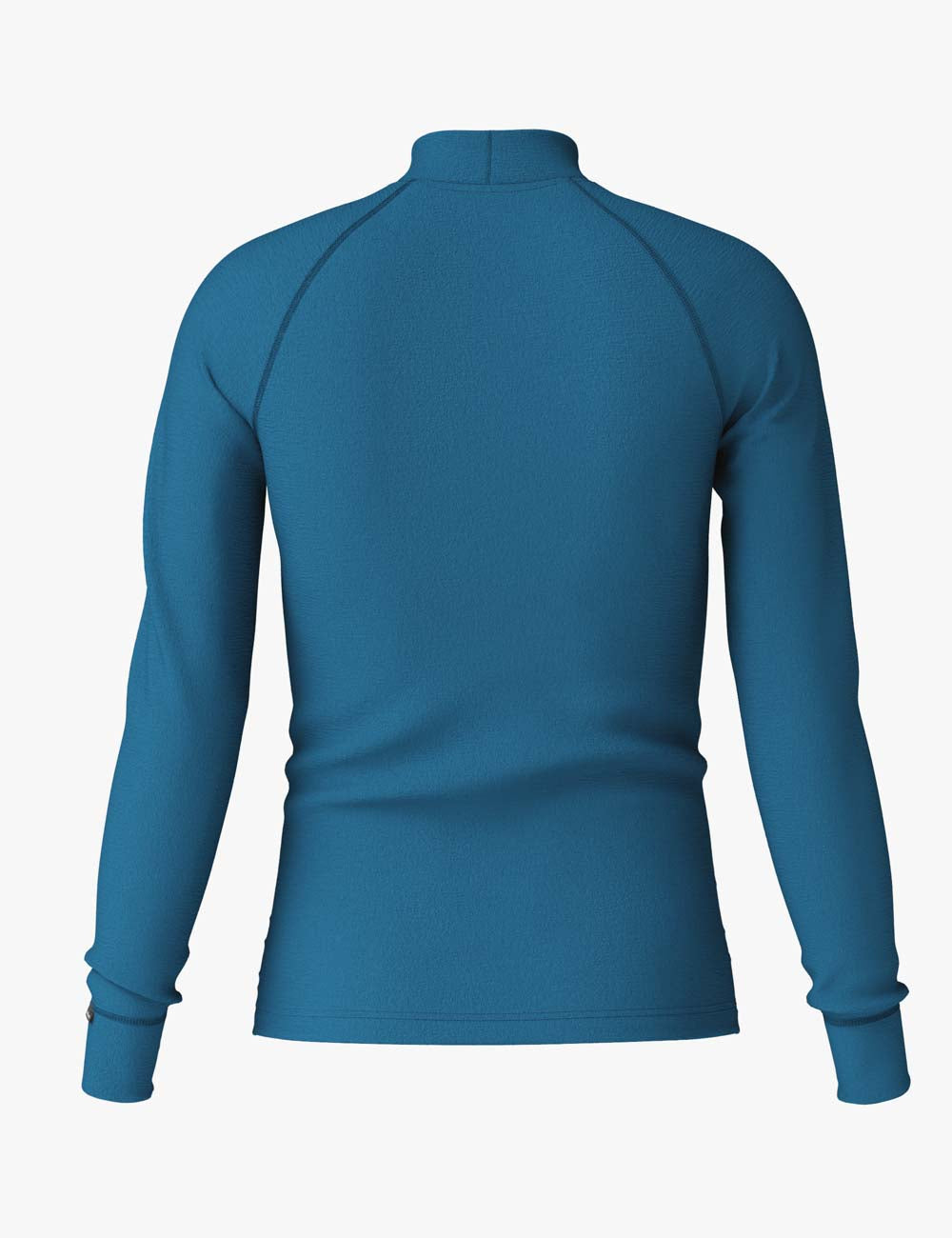 Mens Merino Wool Long Sleeve Shirt with Semi Turtleneck