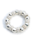 Sterling Silver Mirror/Fancy bead stretch ring