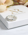 Sterling Silver Mirror/Fancy bead stretch ring