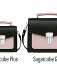 Handmade Leather Sugarcube Handbag - Rose Truffle
