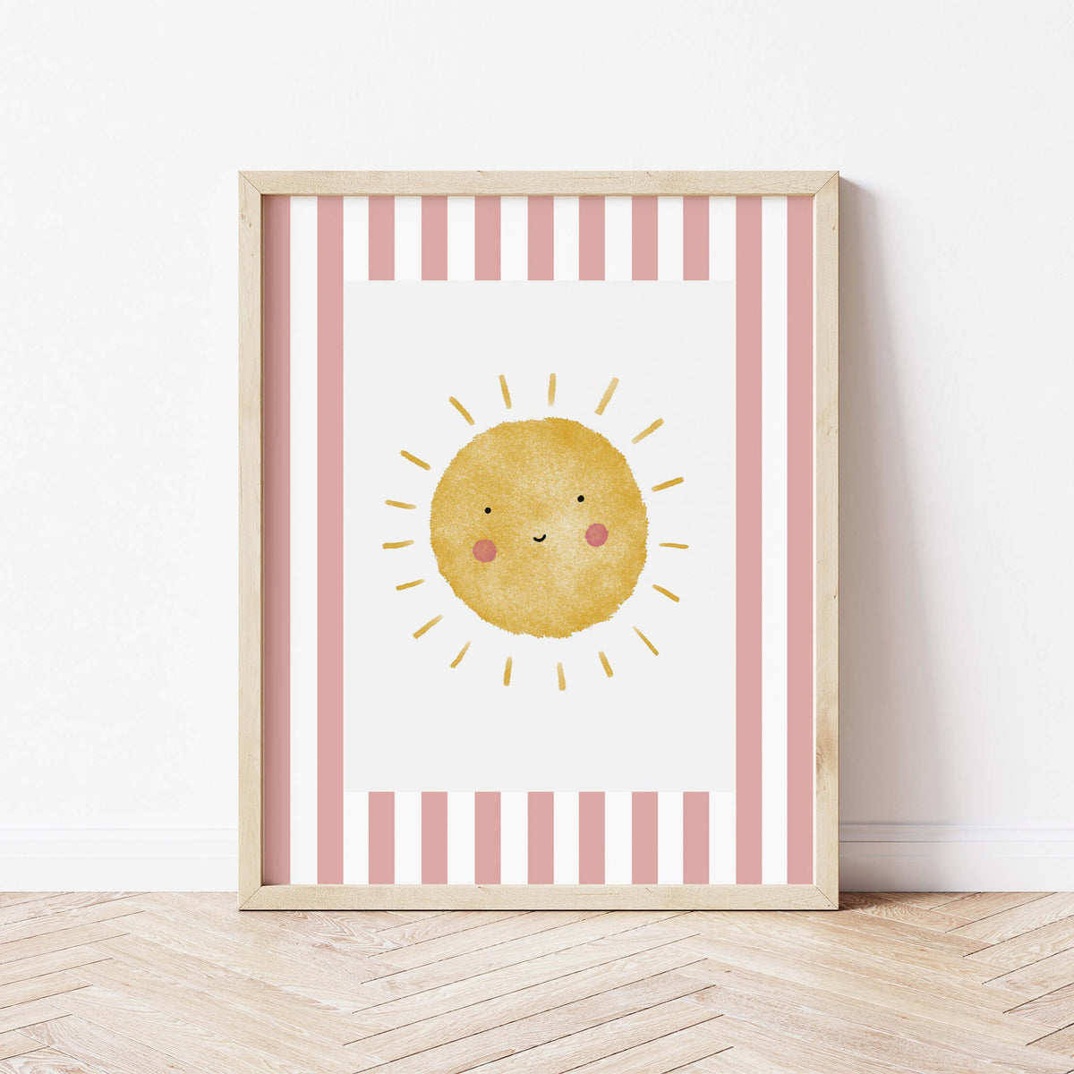 Sunshine Print - Pale Red Stripes