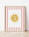 Sunshine Print - Pale Red Stripes