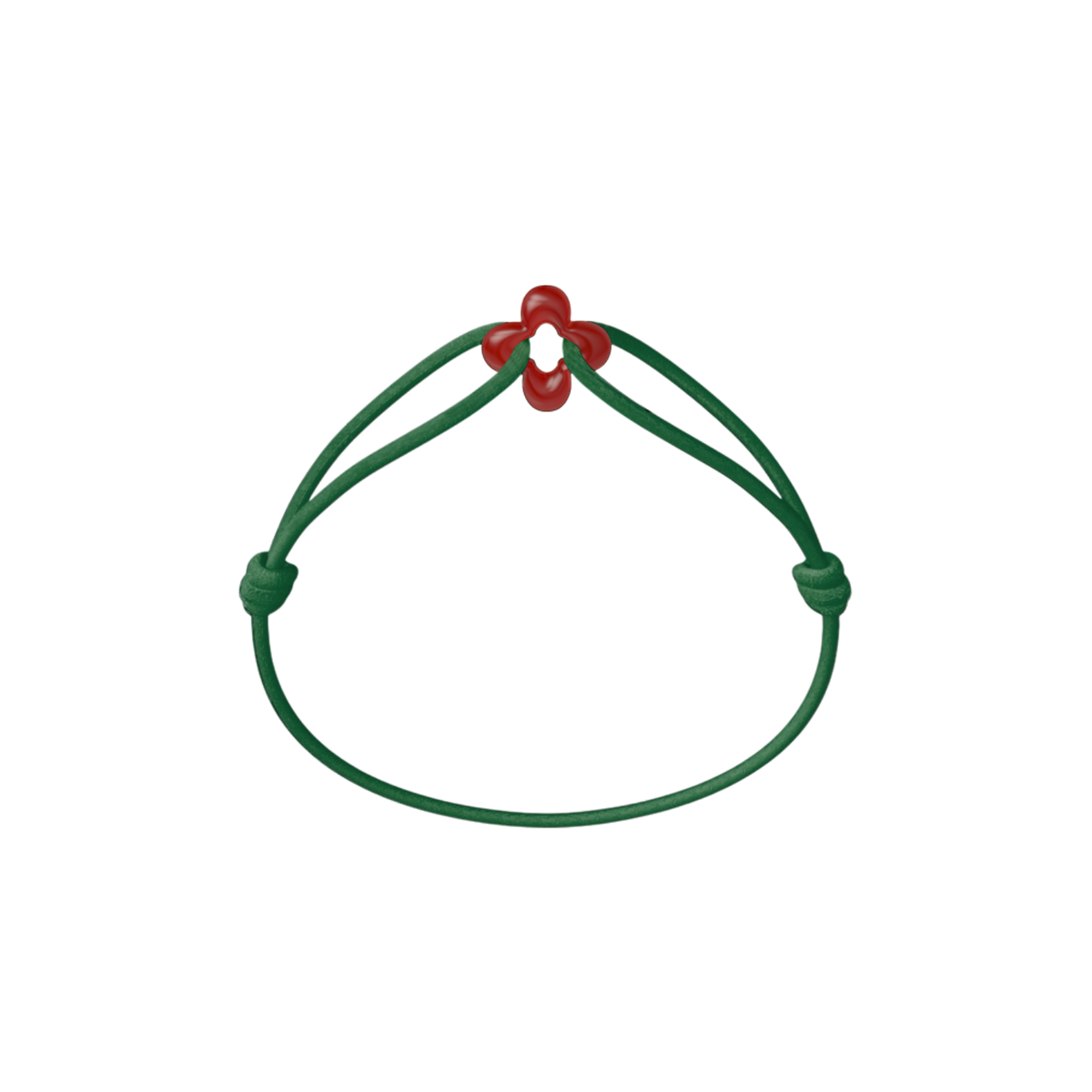 Mini Red Clover Cord Bracelet