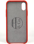 iPhone X Case, Red Leather
