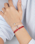 Silver Heart Cord Bracelet