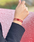 Red Clover Cord Bracelet