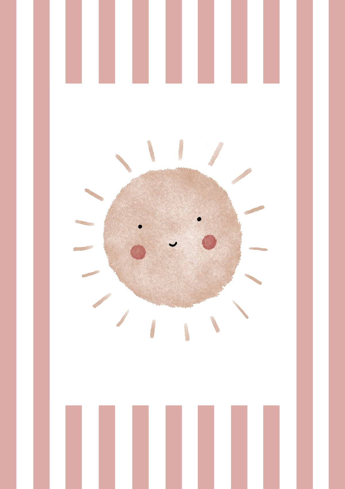 Boho Sunshine Print - Pale Red Stripes