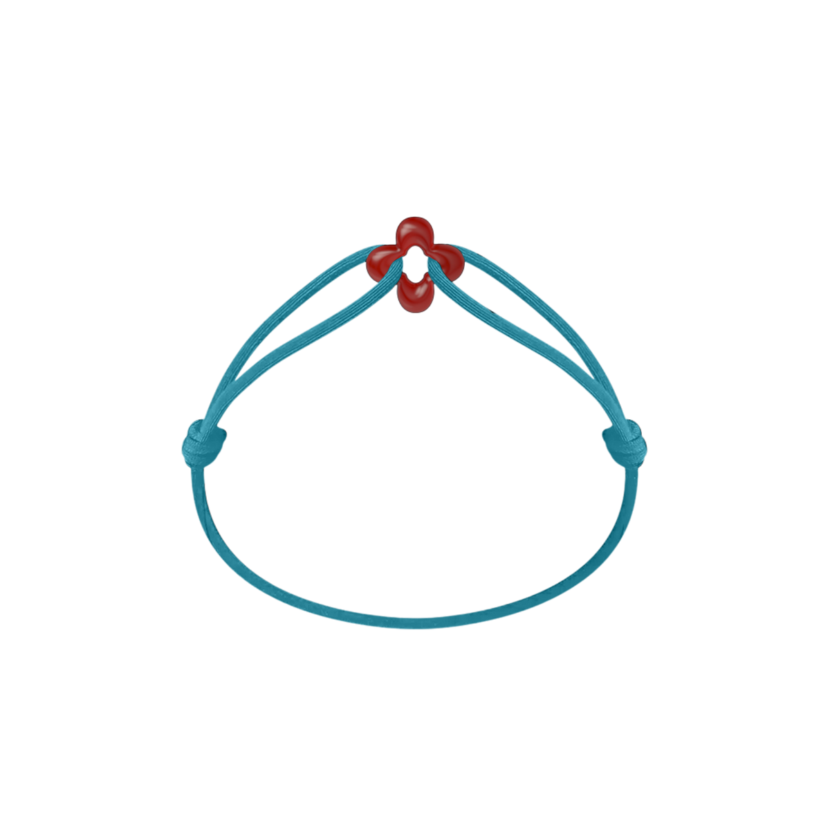 Mini Red Clover Cord Bracelet
