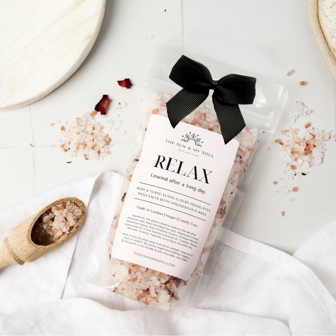 Rose &amp; Ylang Ylang Himalayan Bath Salts – Relaxing Luxury Soak