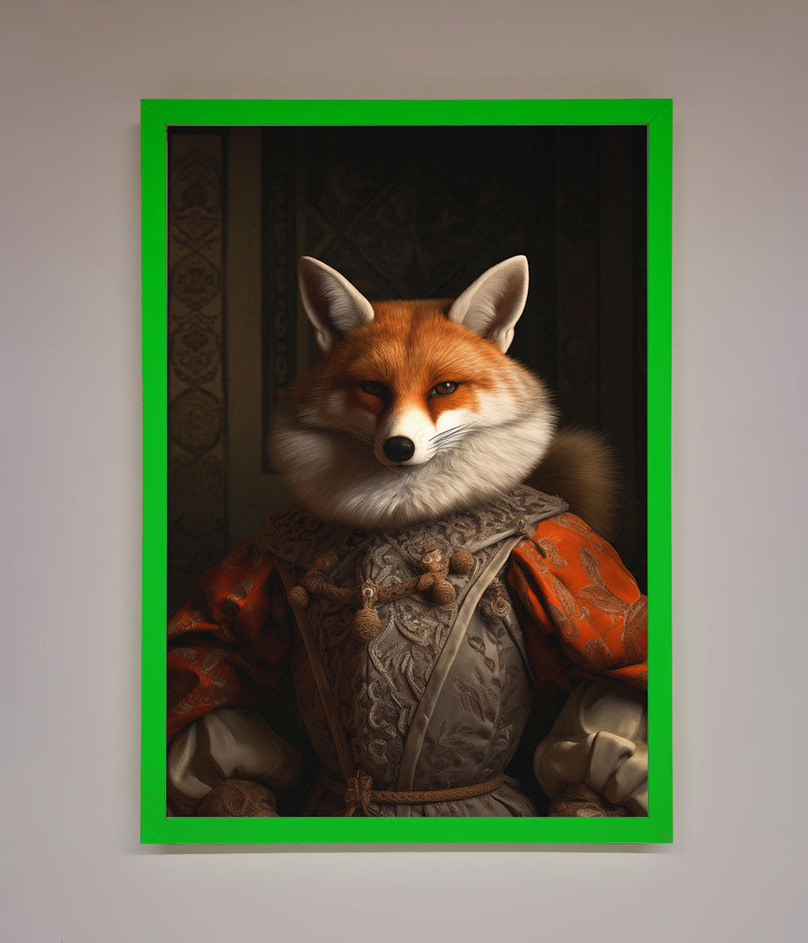 Luxury Renaissance fox framed poster, premium stylish wall art, best-selling home decor by Zestio at brixbailey.com
