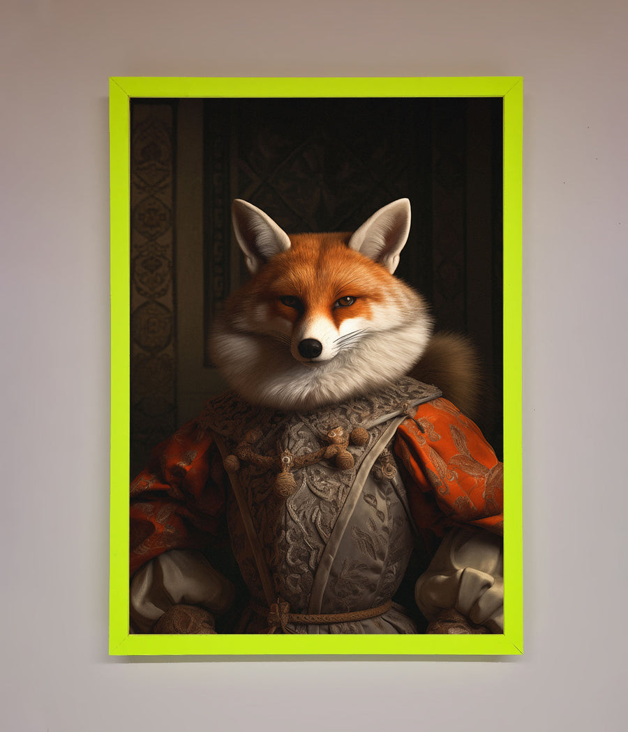 Luxury Renaissance fox framed poster, premium wall art, stylish home decor, trending best-selling animal print by Zestio at brixbailey.com
