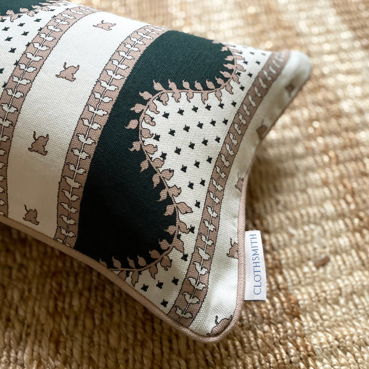 Renee Rectangular Cushion - Blush &amp; Green Black