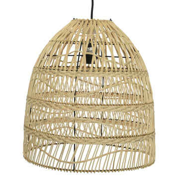 Luna rattan pendant light, handcrafted open weave dome, sustainable rattan, contemporary relaxed style, medium and large sizes by Ella James at brixbailey.com