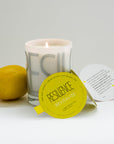 Revitalize luxury soy candle with torn mint leaves, lemon slices, and icy oolong tea scent, handcrafted in Illinois by Labyrinth Made Goods at brixbailey.com