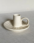 Ridged Stoneware Candle Holder