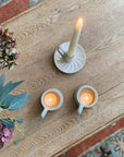 Ridged Stoneware Candle Holder